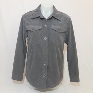Avec Les Filles Jacket Womens Small Gray Button Up Pockets Polyester Collar